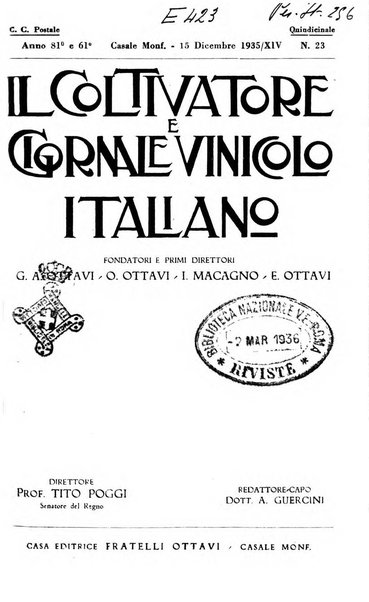 Il coltivatore e giornale vinicolo italiano