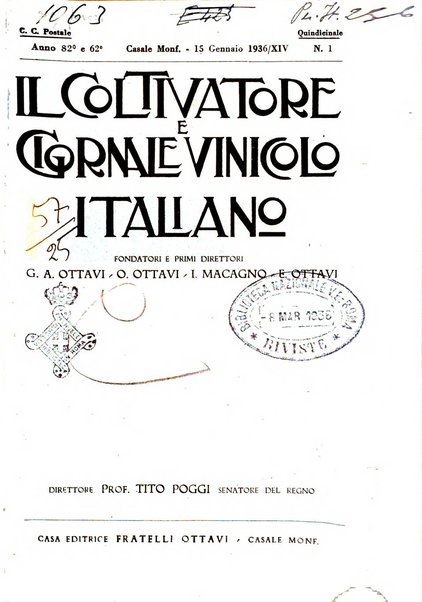 Il coltivatore e giornale vinicolo italiano