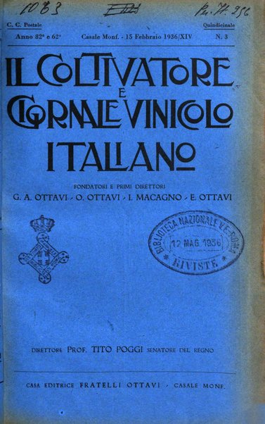 Il coltivatore e giornale vinicolo italiano