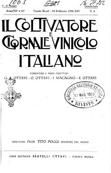 Il coltivatore e giornale vinicolo italiano