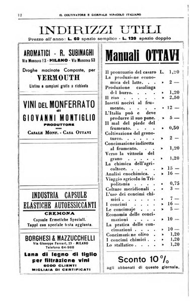 Il coltivatore e giornale vinicolo italiano