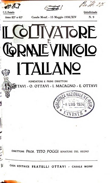 Il coltivatore e giornale vinicolo italiano