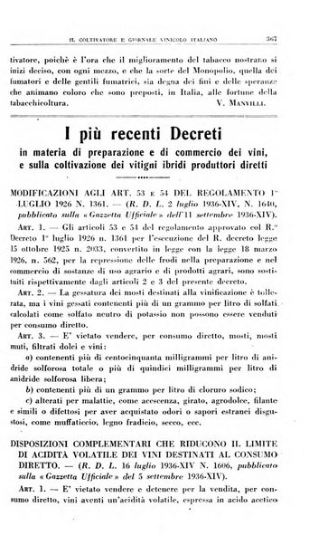 Il coltivatore e giornale vinicolo italiano