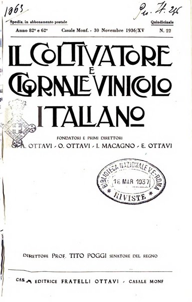 Il coltivatore e giornale vinicolo italiano