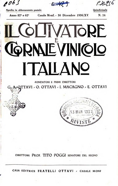 Il coltivatore e giornale vinicolo italiano