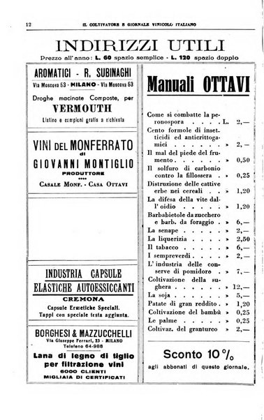 Il coltivatore e giornale vinicolo italiano