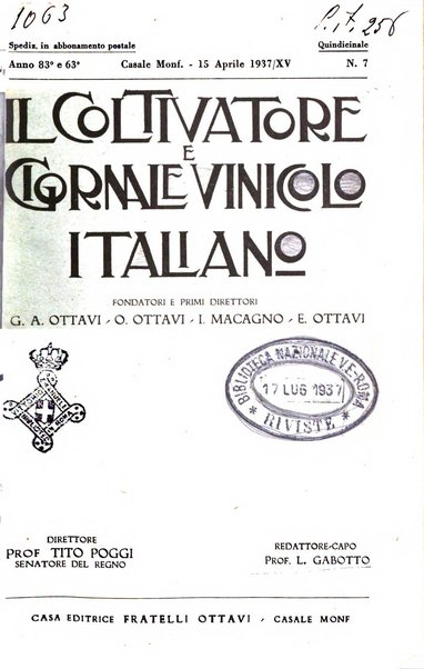 Il coltivatore e giornale vinicolo italiano