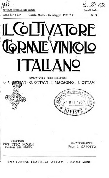 Il coltivatore e giornale vinicolo italiano