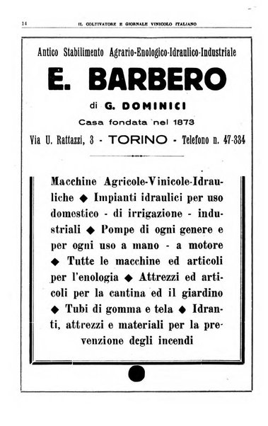 Il coltivatore e giornale vinicolo italiano