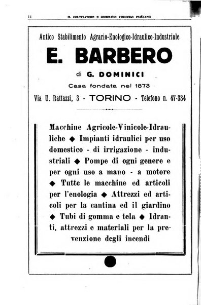 Il coltivatore e giornale vinicolo italiano