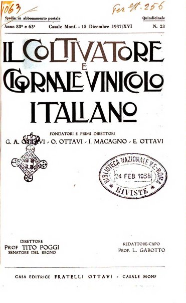 Il coltivatore e giornale vinicolo italiano