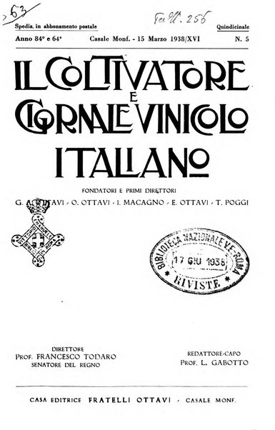 Il coltivatore e giornale vinicolo italiano