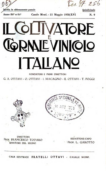 Il coltivatore e giornale vinicolo italiano