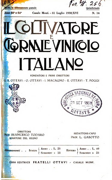 Il coltivatore e giornale vinicolo italiano