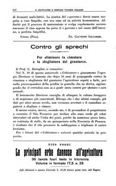 Il coltivatore e giornale vinicolo italiano