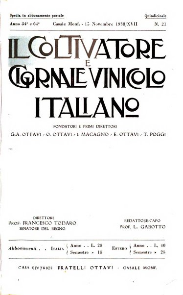 Il coltivatore e giornale vinicolo italiano