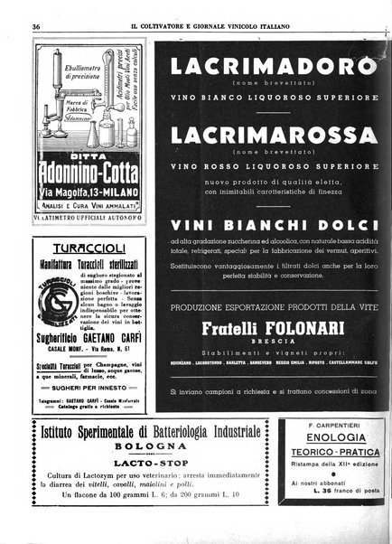 Il coltivatore e giornale vinicolo italiano