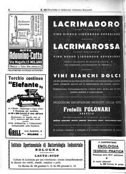 Il coltivatore e giornale vinicolo italiano