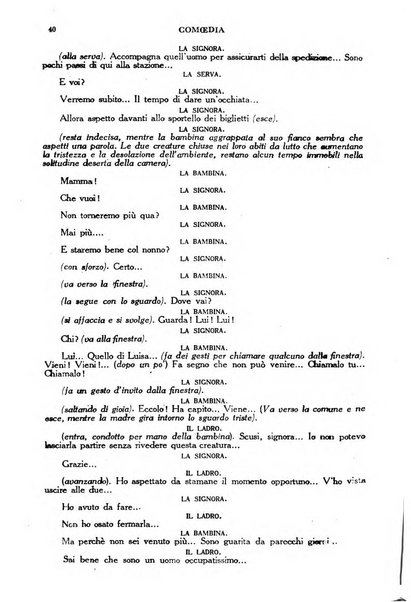 Comoedia fascicolo periodico di commedie e di vita teatrale