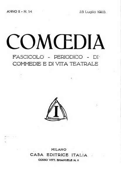 Comoedia fascicolo periodico di commedie e di vita teatrale