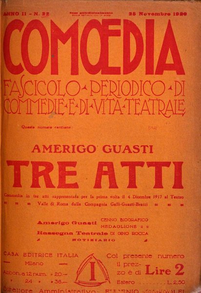 Comoedia fascicolo periodico di commedie e di vita teatrale