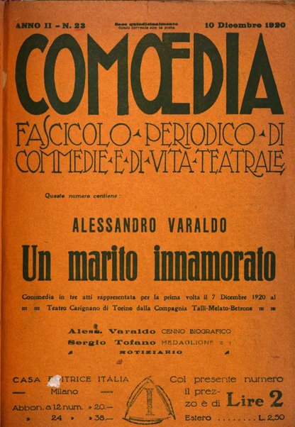 Comoedia fascicolo periodico di commedie e di vita teatrale