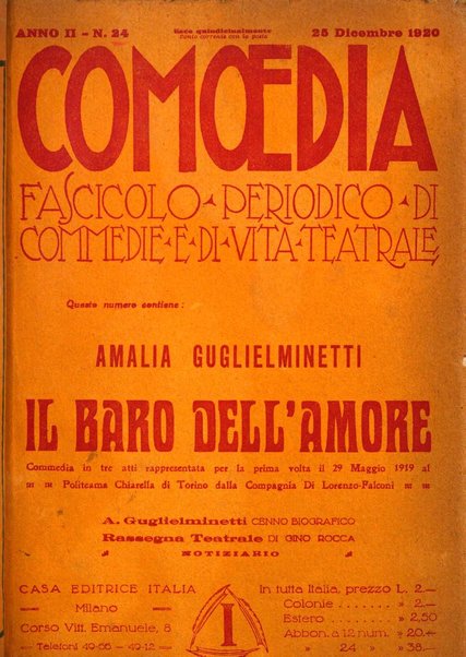 Comoedia fascicolo periodico di commedie e di vita teatrale