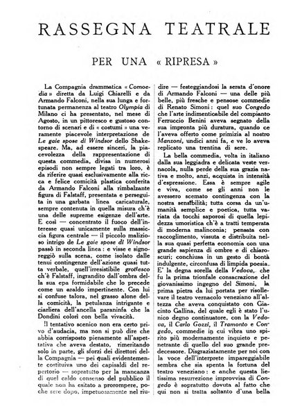 Comoedia fascicolo periodico di commedie e di vita teatrale