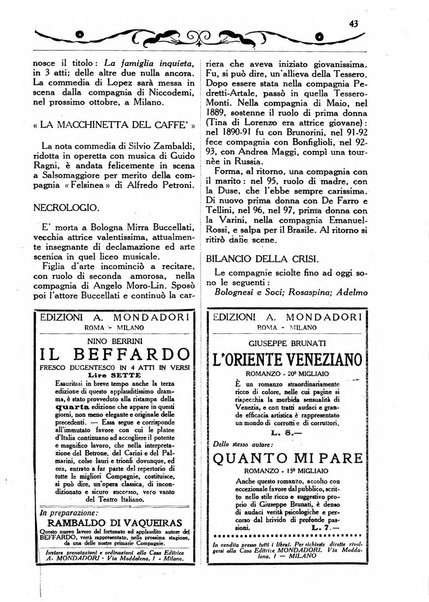 Comoedia fascicolo periodico di commedie e di vita teatrale