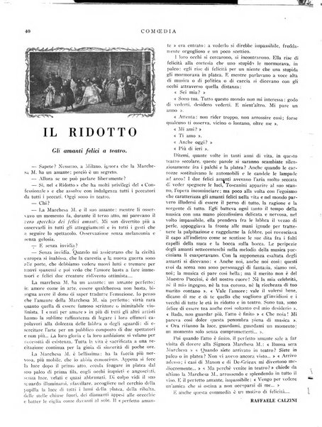 Comoedia fascicolo periodico di commedie e di vita teatrale