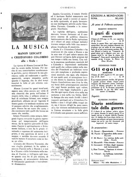 Comoedia fascicolo periodico di commedie e di vita teatrale