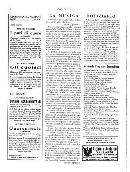 Comoedia fascicolo periodico di commedie e di vita teatrale