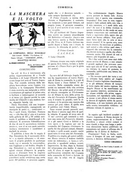 Comoedia fascicolo periodico di commedie e di vita teatrale