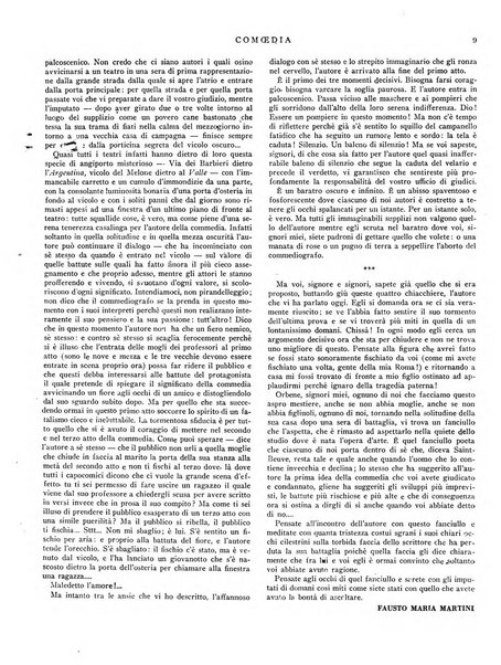 Comoedia fascicolo periodico di commedie e di vita teatrale