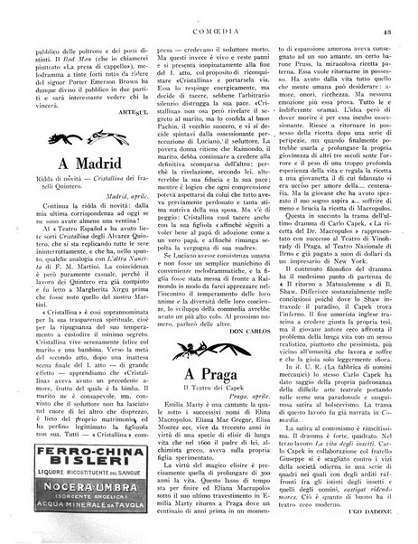 Comoedia fascicolo periodico di commedie e di vita teatrale