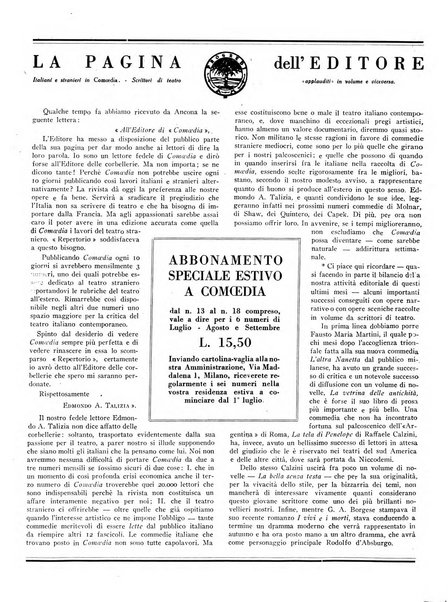 Comoedia fascicolo periodico di commedie e di vita teatrale