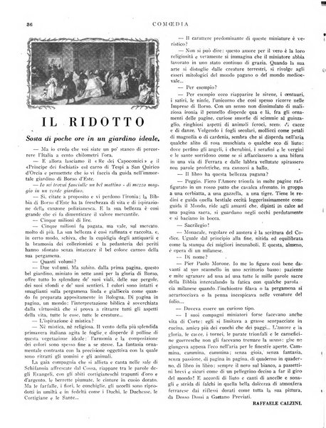 Comoedia fascicolo periodico di commedie e di vita teatrale