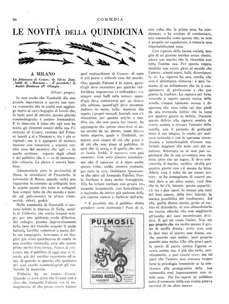 Comoedia fascicolo periodico di commedie e di vita teatrale