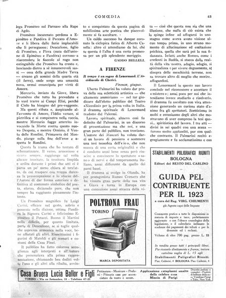 Comoedia fascicolo periodico di commedie e di vita teatrale