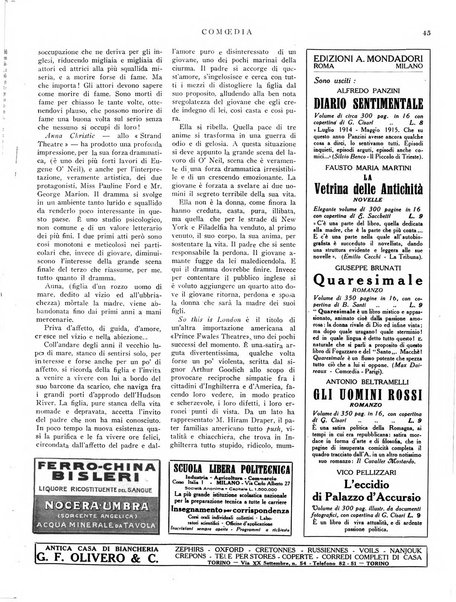 Comoedia fascicolo periodico di commedie e di vita teatrale