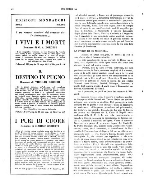 Comoedia fascicolo periodico di commedie e di vita teatrale