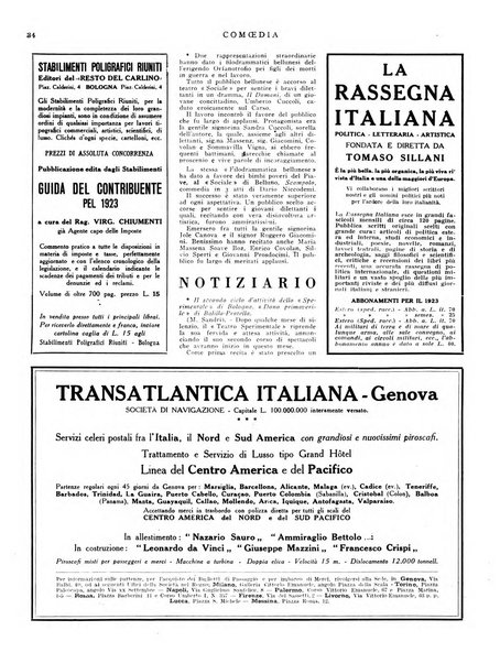 Comoedia fascicolo periodico di commedie e di vita teatrale