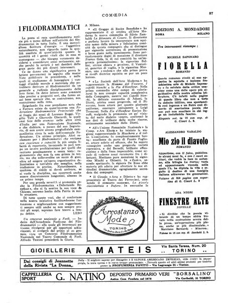 Comoedia fascicolo periodico di commedie e di vita teatrale