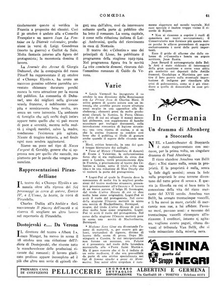 Comoedia fascicolo periodico di commedie e di vita teatrale