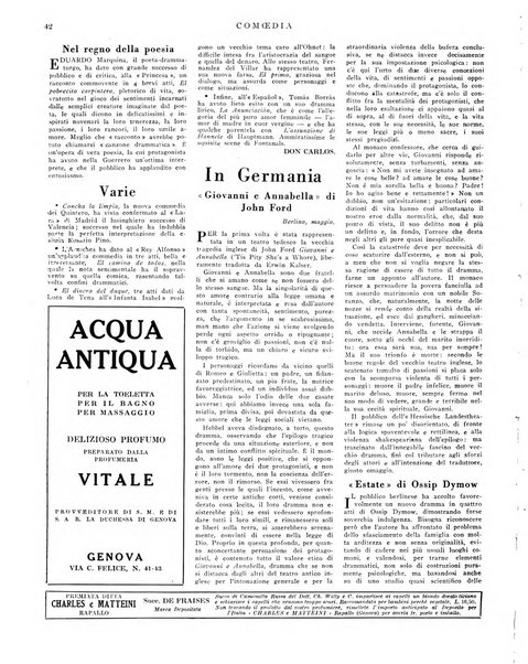 Comoedia fascicolo periodico di commedie e di vita teatrale