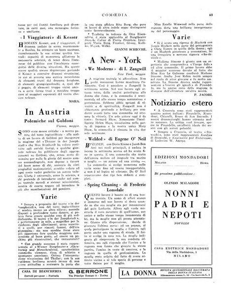 Comoedia fascicolo periodico di commedie e di vita teatrale