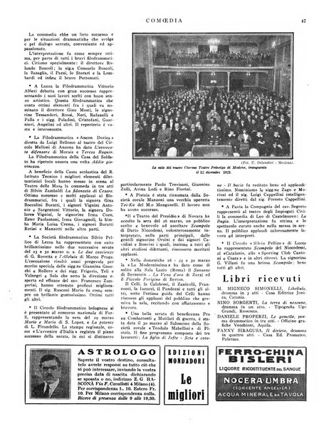 Comoedia fascicolo periodico di commedie e di vita teatrale