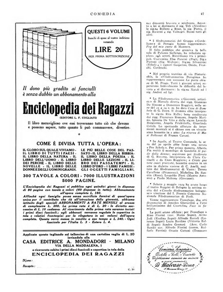 Comoedia fascicolo periodico di commedie e di vita teatrale