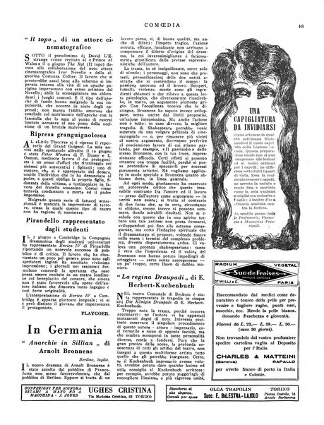 Comoedia fascicolo periodico di commedie e di vita teatrale