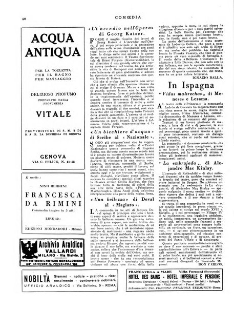 Comoedia fascicolo periodico di commedie e di vita teatrale